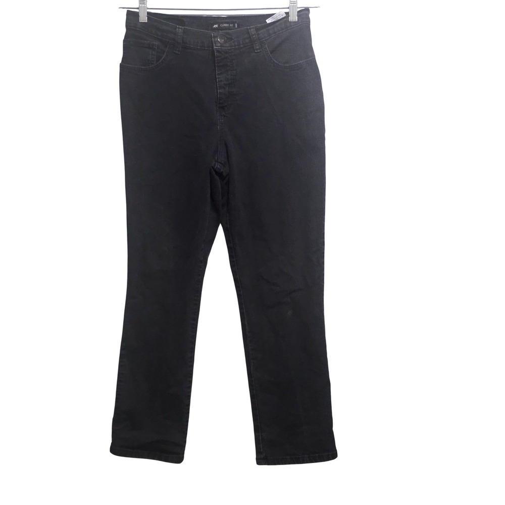 Lee Classic Fit Black Straight Leg High Rise Jeans Womens 8 Petite
